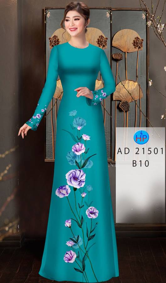 Vải Áo Dài Hoa In 3D AD 21501 18